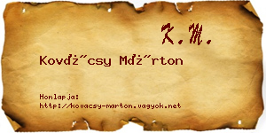 Kovácsy Márton névjegykártya